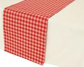 Red &amp; White Check Table Runner 150x30cm image