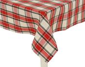 Red, Green &amp; White Tartan Check Tablecloth 240 x 140cm image