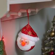 Santa's Glo Nose Light-Up Hanging Christmas Decoration image