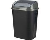 25L Swing Plactic Bin Black/Grey With Lid image