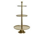 Cake stand aluminium round gold dia43cm x H.81cm display item
