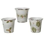Hand-Painted Holly Terracotta Planter 13.5cm – Assorted Design D.14cm x H.13.5cm image