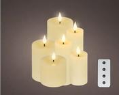 LED Realistic Wick Candle Set – Set of 6 Cream/Warm White Light BO Indoor image