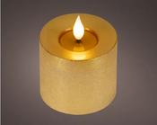 Gold LED Realistic Wick Candle – Gold/Warm White 7.5 × 9.5cm BO Indoor image