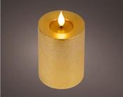Gold LED Realistic Wick Candle – Gold/Warm White 7.5 × 13.5cm BO Indoor image