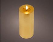 Gold LED Realistic Wick Candle – Gold/Warm White 7.5 × 20cm BO Indoor image