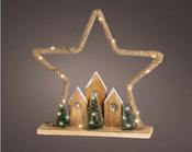 Micro LED Wooden Star Table Light – Warm White, Battery Operated 40cm x H.39cm image