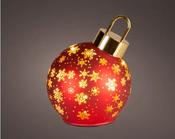 Micro LED Rotating Glass Bauble – Red 18cm BO image