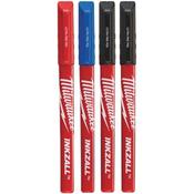 Milwaukee Inkzall Fine Tip Colour Pens - 4pc