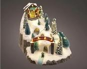 LED Animated Holiday Adventures Ski Scene – 34cm BO image