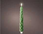 LED wick dinner candle wax tree steady BO indoor green/warm white dia4.5cm x H.29cm image