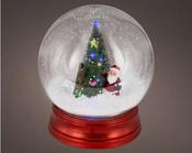 LED Snow Blower Globe – Santa Decorating the Christmas Tree 22.5cm image