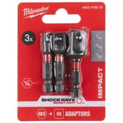 Milwaukee Shockwave Socket Adaptor Set - 3pcs