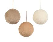 Faux Fur Bauble – 20cm (3 Assorted Colours) image