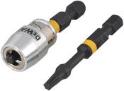 DeWalt Impact Torsion Bits TX0 x 50mm (x2) and Magnetic Screwlock Sleeve