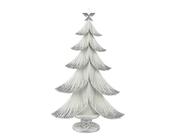 Tree White with Brushed Grey Finish and Star Topper h34cm