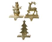 Christmas Stocking Holder – Gold Iron (3 Assorted Designs, Sold Singly) image