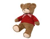 Christmas Teddy Bear with Red Sweater and Check Bow 22cm image
