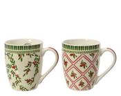 Porcelain Cherry Christmas Mug – Assorted Design image