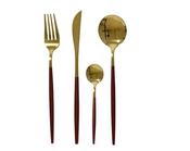 16-Piece Cutlery Set – Oxblood &amp; Gold image