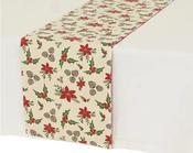 Tablerunner Cotton Rectangular Gold Lurex Red/White L.150cm x W.30cm image