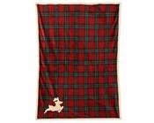 Throw Polyester Flannel Check Print - Reindeer Patchwork Red L.130cm x W.170cm image