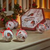 Vintage Baubles Box of 7 – Robin Christmas Tree Decorations image