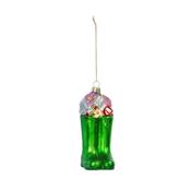 Wellies Glass Hanging Christmas Decoration image