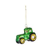 Tractor Glass Hanging Christmas Decoration image