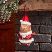 Santa Capybara – Hanging Christmas Decoration image