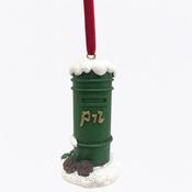 Irish Christmas Post Box Tree Trim 4.5x4.5x8cm