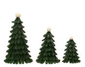 Chenille Glitter Christmas Trees with Pom-Pom Top – Green | Set of 3 image