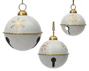 Small White Iron Christmas Bell with Gold Snowflakes  D.20cm H.26cm image
