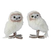 Fur Owl with Glitters –2  Assorted h16cm
