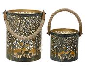 Tealight Holder – Iron Round Antique Green (Handmade) two sizes