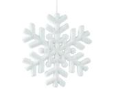 Glitter Snowflake Hanging Decoration – White 20cm image