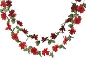 Glitter Poinsettia Christmas Garland – 270cm 2 Assorted image