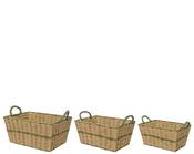 Small Rosemary Green Striped Seagrass Storage Basket L.29cm W.19cm H.20cm image