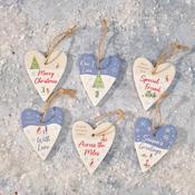 Christmas Market Scene Ceramic Hanging Heart 6 asstd 6x8cm image