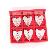 Robin Family Small Ceramic Heart Hanger 6 Asst 6x8cm image