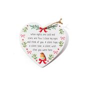 Robin Think Of You Ceramic Heart Hanger With Raised 3D Detail 15x15cm image