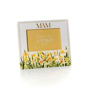 Daffodil Ceramic 3D Raised Detail With Gold ''Mam'' Photo Frame 18.5x20.5cm image