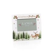 Evergreen Forest Scene Ceramic Photo Frame Love And Peace At 18.5x20.5x1cm image