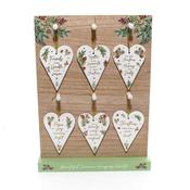 Evergreen Forest Ceramic Heart Hanger With Raised 3D Detail 9.7x13.6cm image