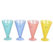 Plastic Square Pattern Cups – 4 Colors