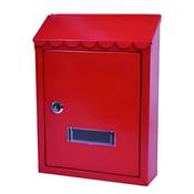 Manor Contemporary Red Steel Postbox