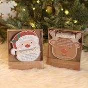 Santa Magical Feast Keepsake ''Measure Me'' Hanger Gift Boxed 2 asstd 11.5x10cm image
