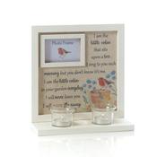Robin Floral Sentiment Photo Frame With Double Tea Light Holder 22x9x23.5cm image