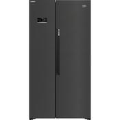 Beko American Style Fridge Freezer 179cm Black Steel Side by Side (E Energy) Neofrost Tech + Side LED Display