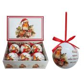 Baubles with Robin – 75mm Scene Baubles (Gift Box of 6) image